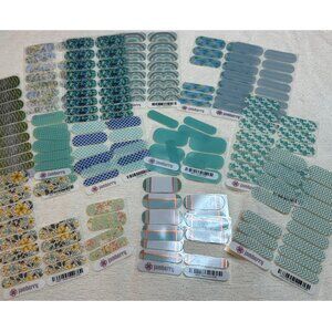 💅Hard to Find Jamberry Nail Wrap Lot: 14 Full & Partial Sets, in Aquas/Greens💅